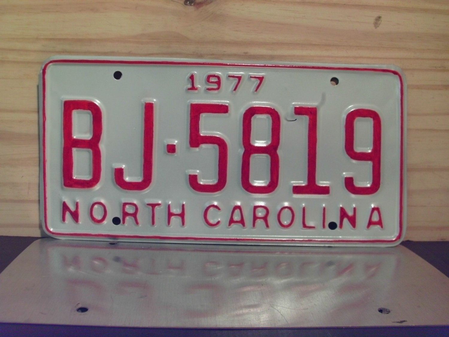 1977 North Carolina Rat Rod License Plate Tag NC #BJ-5819 YOM RR1