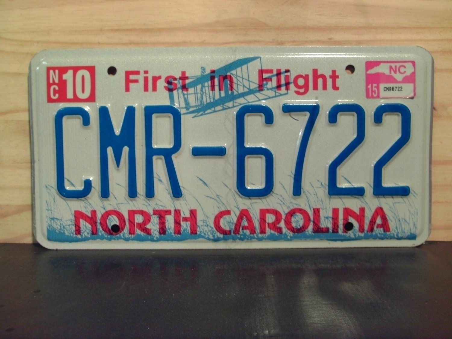 2015 North Carolina License Plate Tag NC CMR6722