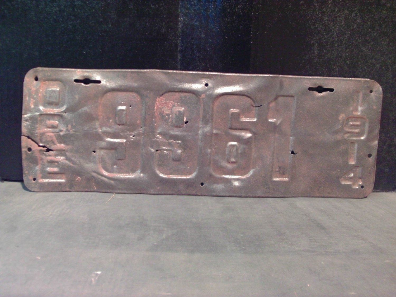 1914 Oregon License Plate Tag OR #9961