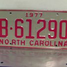 1977 North Carolina NC YOM Trailer / Camper License Plate B-61290 Mint NC8