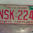 1978 North Carolina NC EX YOM Passenger License Plate NSK-224 NCA2