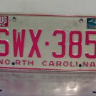 1981 North Carolina NC YOM Passenger License Plate SWX-385 EX NC5