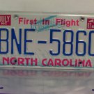 1987 North Carolina YOM First in Flight License Plate NC #BNE-5860 VG+ NC4