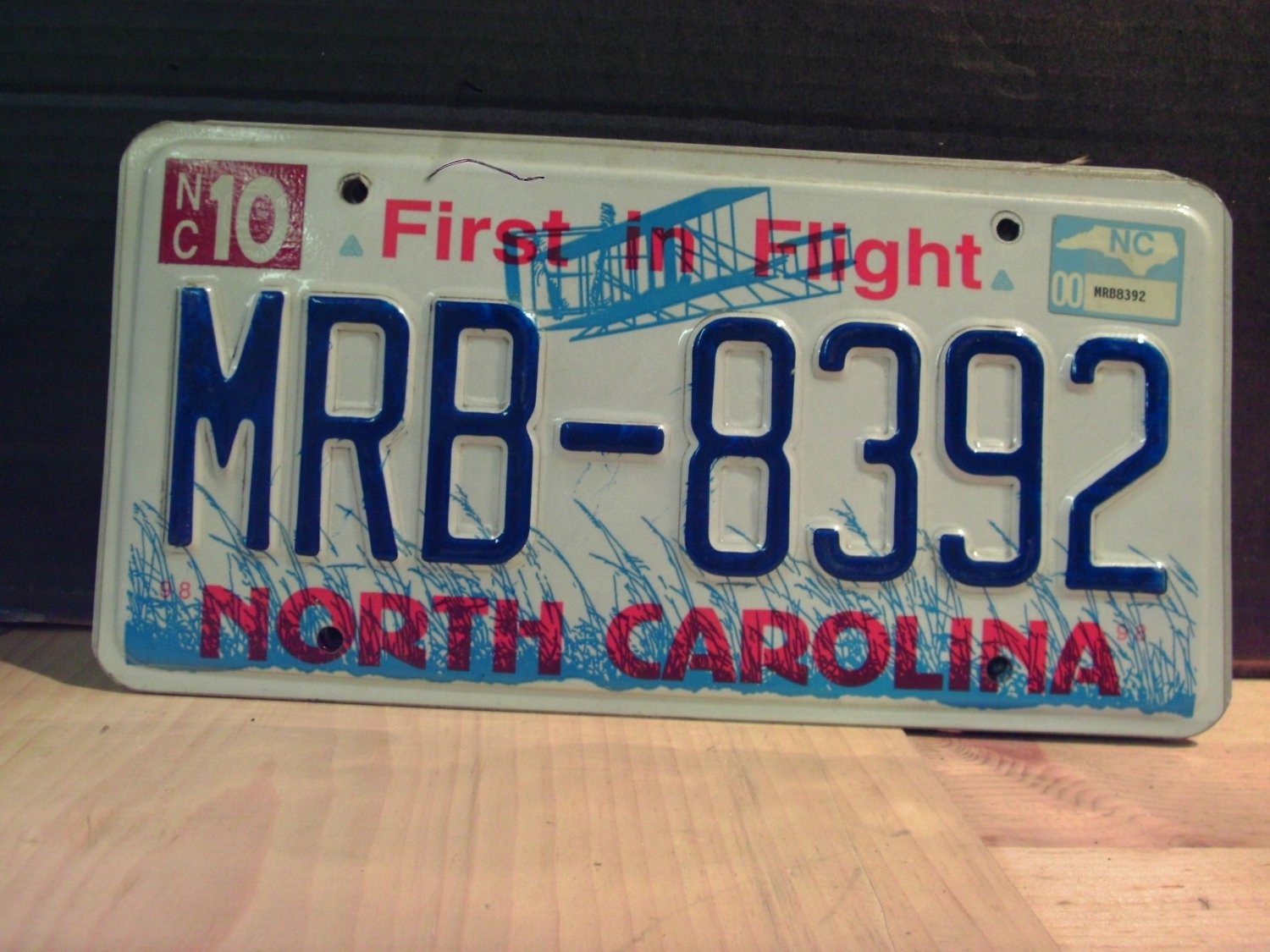 2000 North Carolina NC License Plate Tag #MRB-8392 EX-N