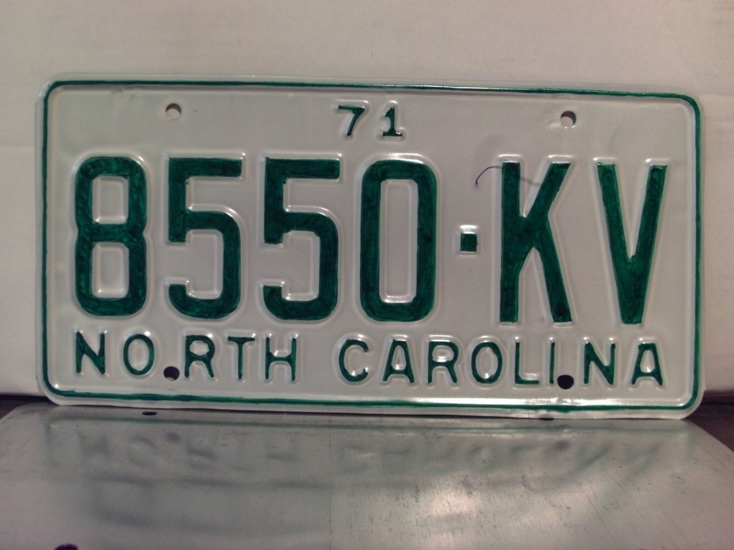1971 North Carolina Rat Rod License Plate Tag NC #8550-KV YOM RR1