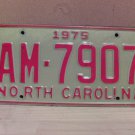 1975 North Carolina YOM Truck License Plate NC #AM-7907 VG WALL