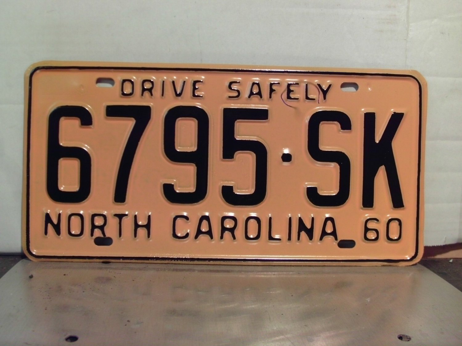 1960 North Carolina Rat Rod License Plate Tag NC #6795-SK YOM