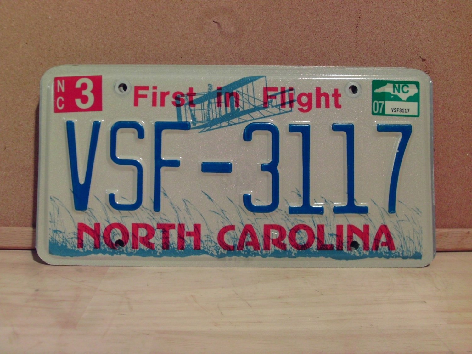 2007 North Carolina Nc License Plate Tag #vsf-3117 Ex-n