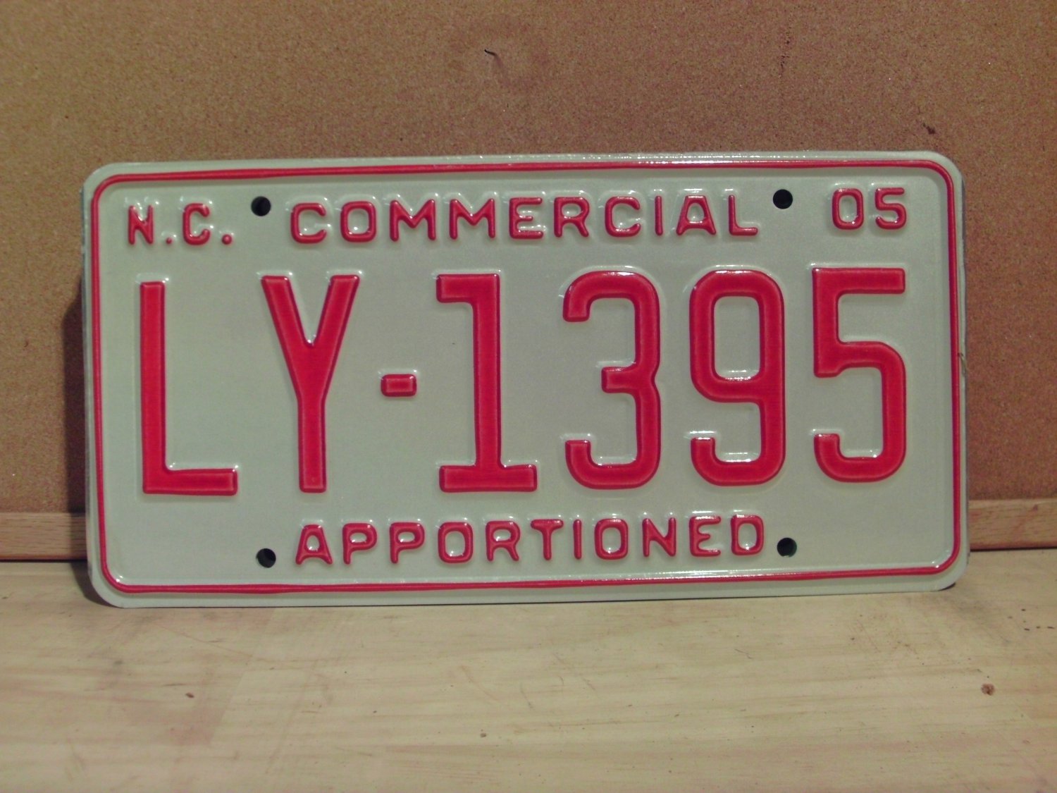 2005 North Carolina Apportioned Truck License Plate NC LY1395
