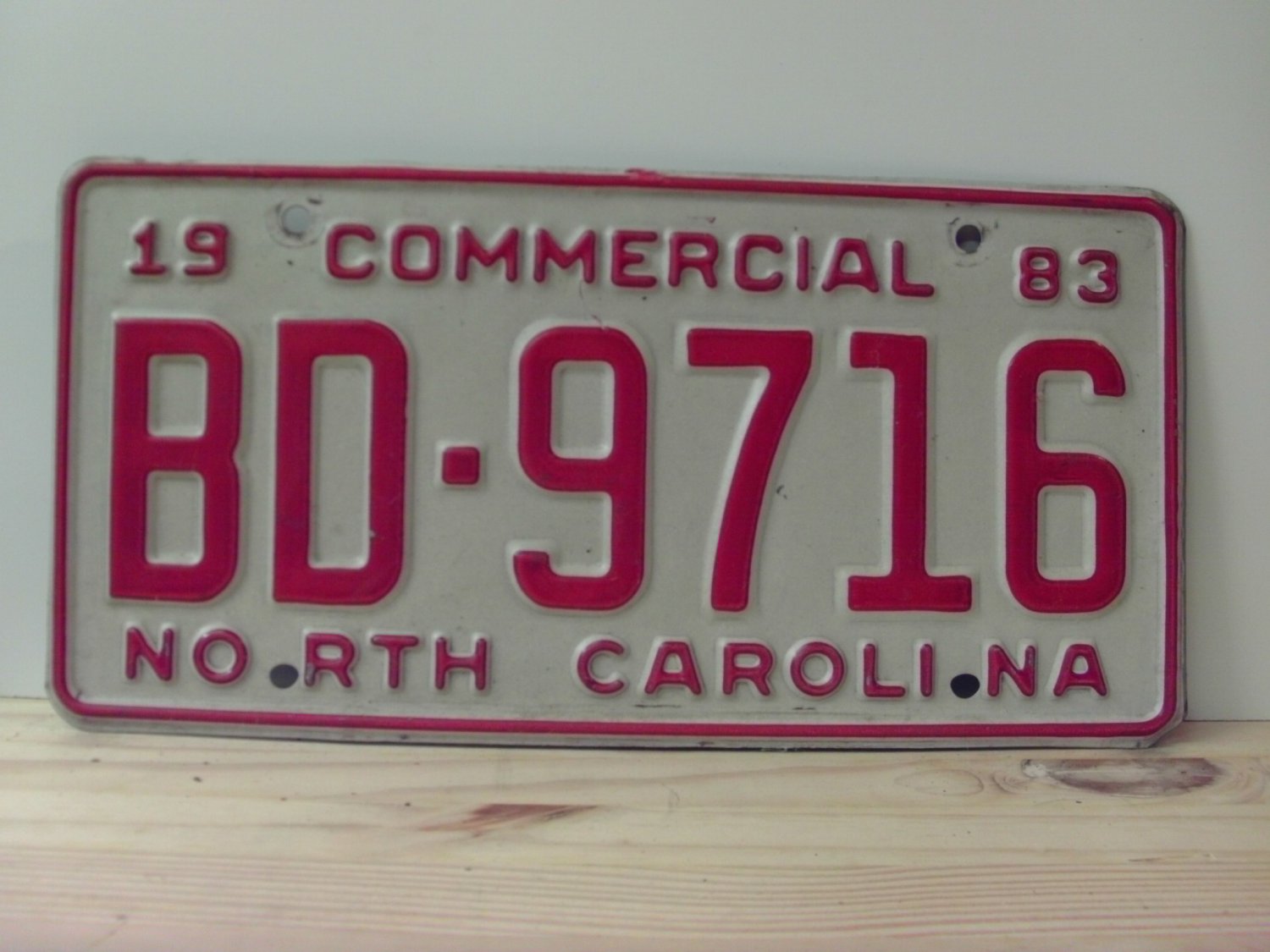 1983 North Carolina Commercial Truck License Plate NC BD9716