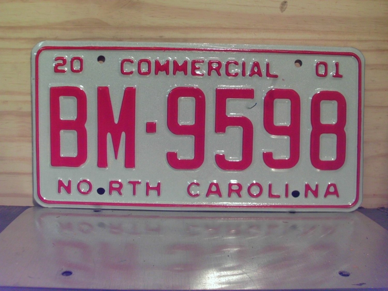 2001 North Carolina Commercial Truck License Plate Mint Dated NC BM9598