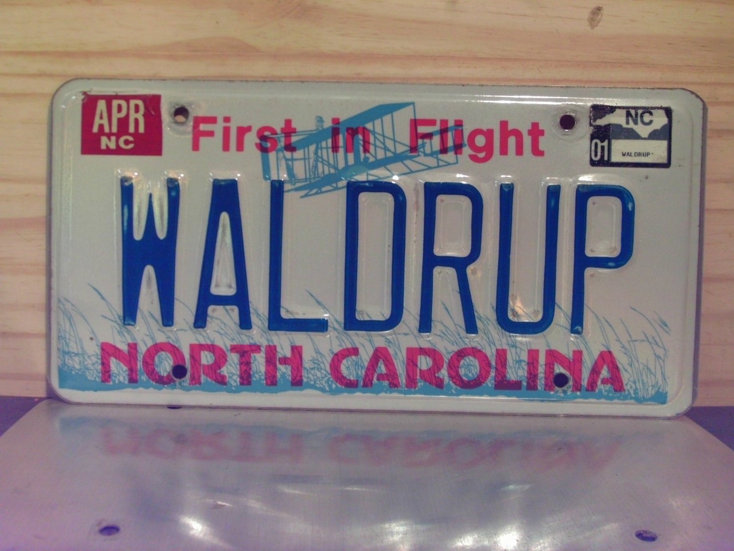 2001 North Carolina Vanity License Plate NC WALDRUP