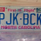 1993 North Carolina Vanity License Plate NC PJK-BCK NCT1