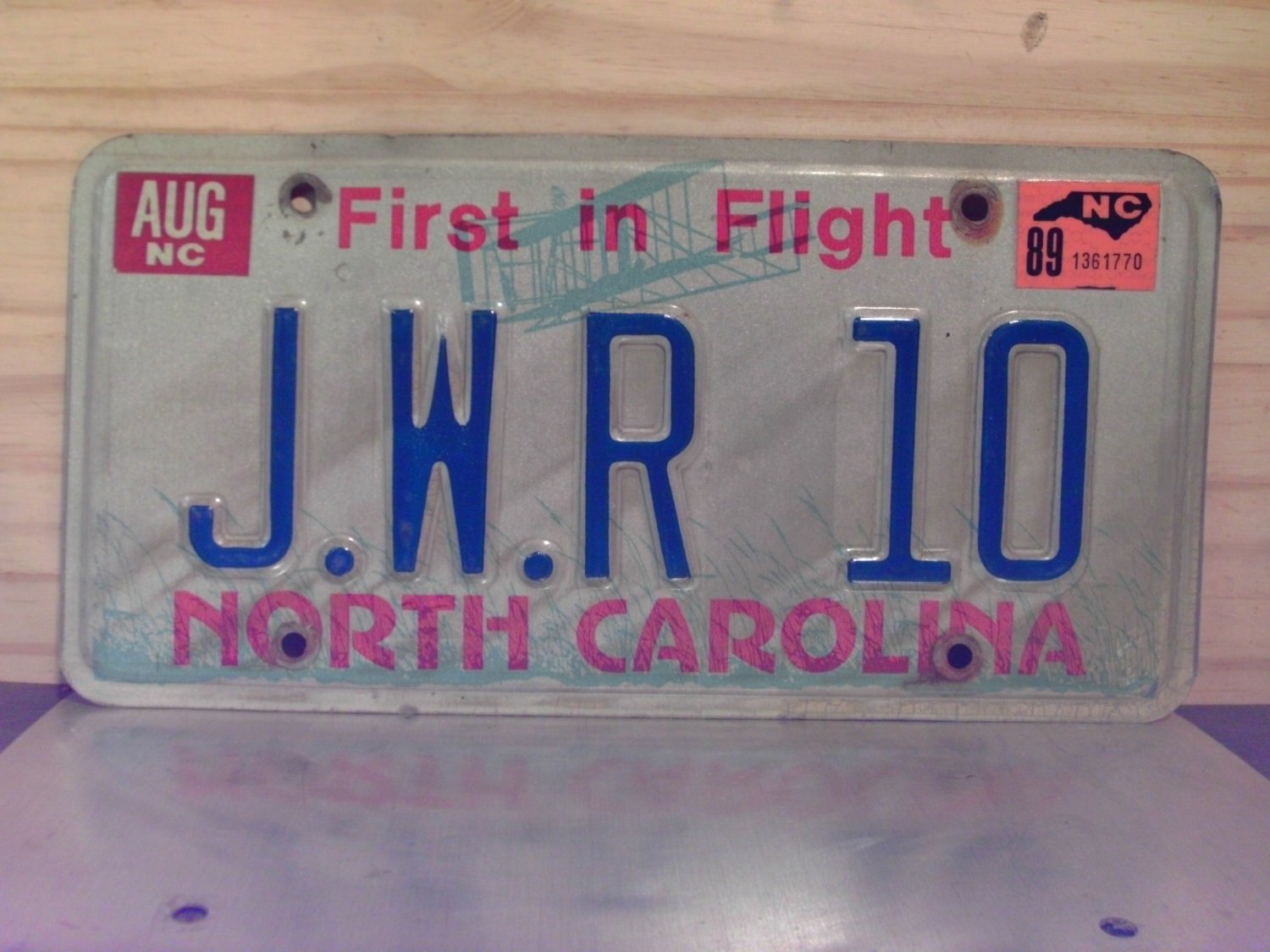 1989 North Carolina Vanity License Plate NC JWR10