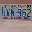 1986 North Carolina YOM Passenger License Plate NC #HVW-962 EX NC5