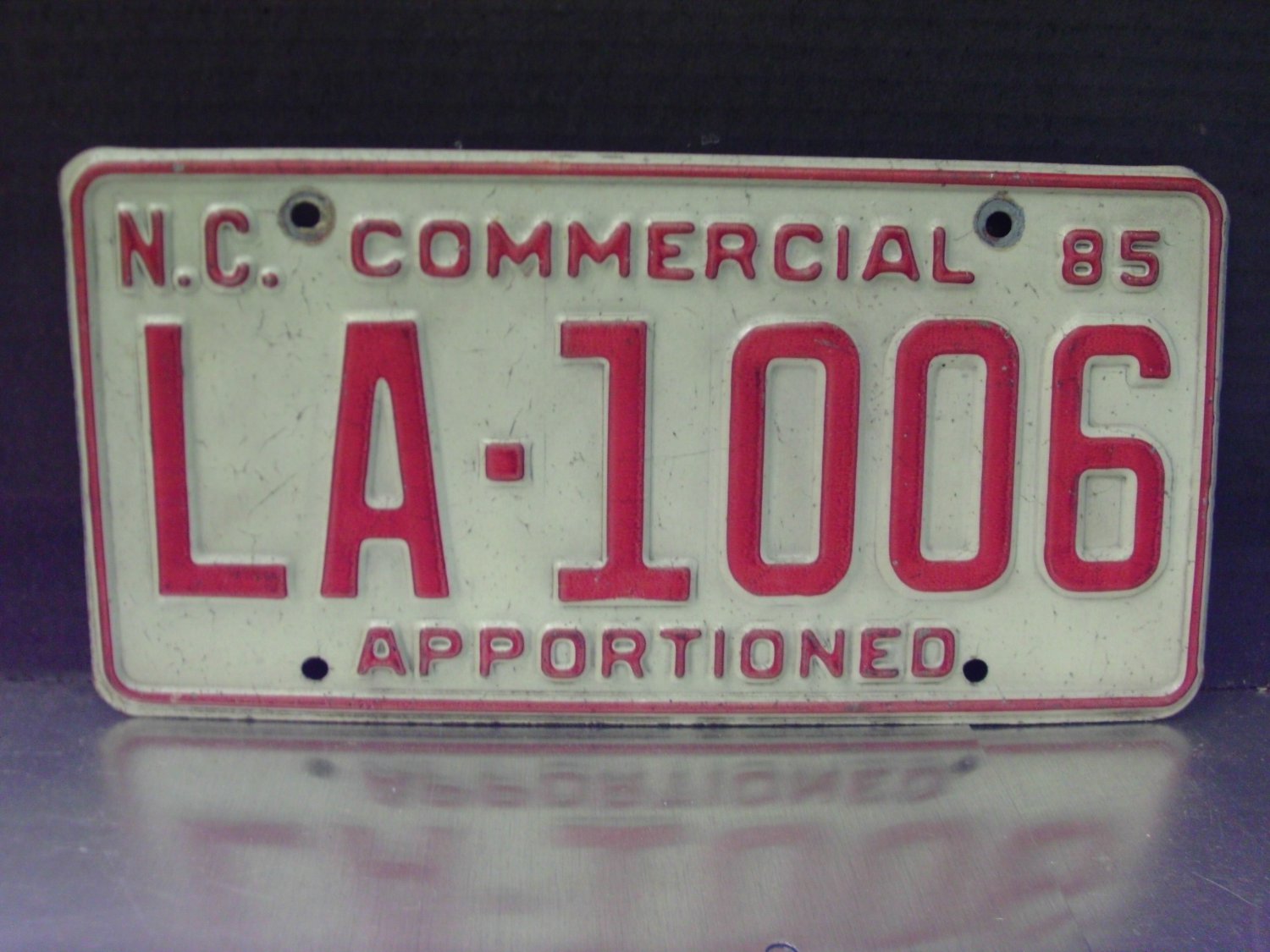 1985 North Carolina Apportioned Truck License Plate Tag NC LA1006
