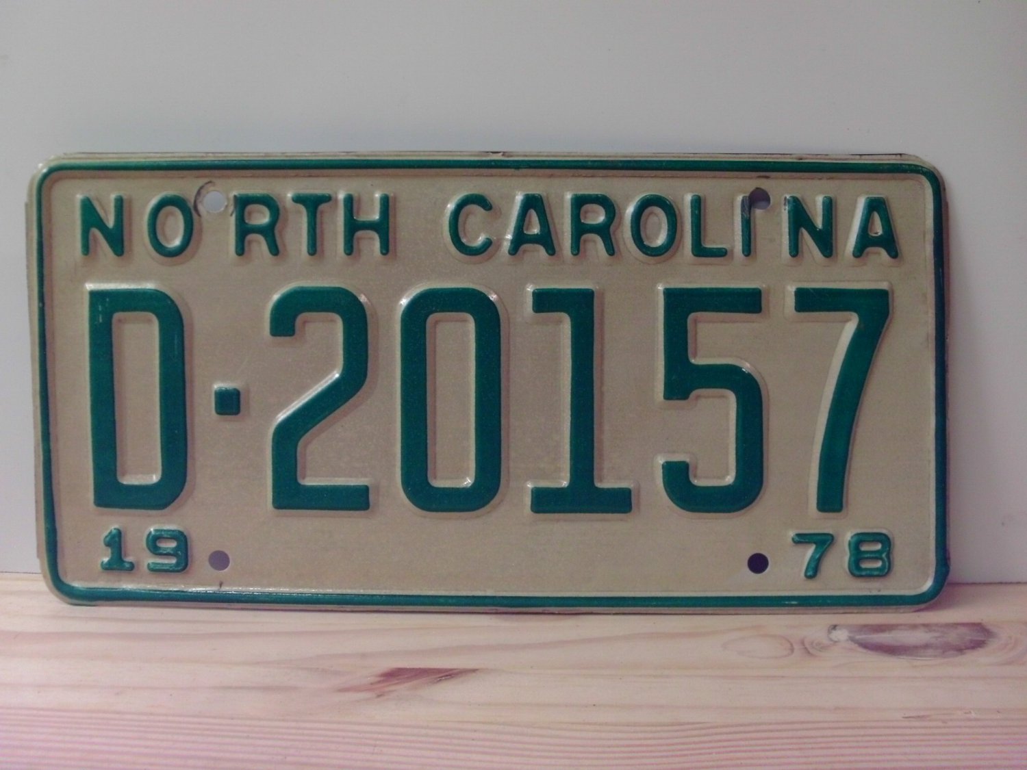 1978 North Carolina EX Trailer YOM License Plate NC #D-20157 NCY6