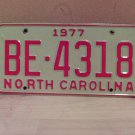 1977 North Carolina EX Truck YOM License Plate NC BE-4318 NCY5