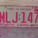 1977 North Carolina YOM Passenger License Plate NC #MLJ-147 VG NCY3