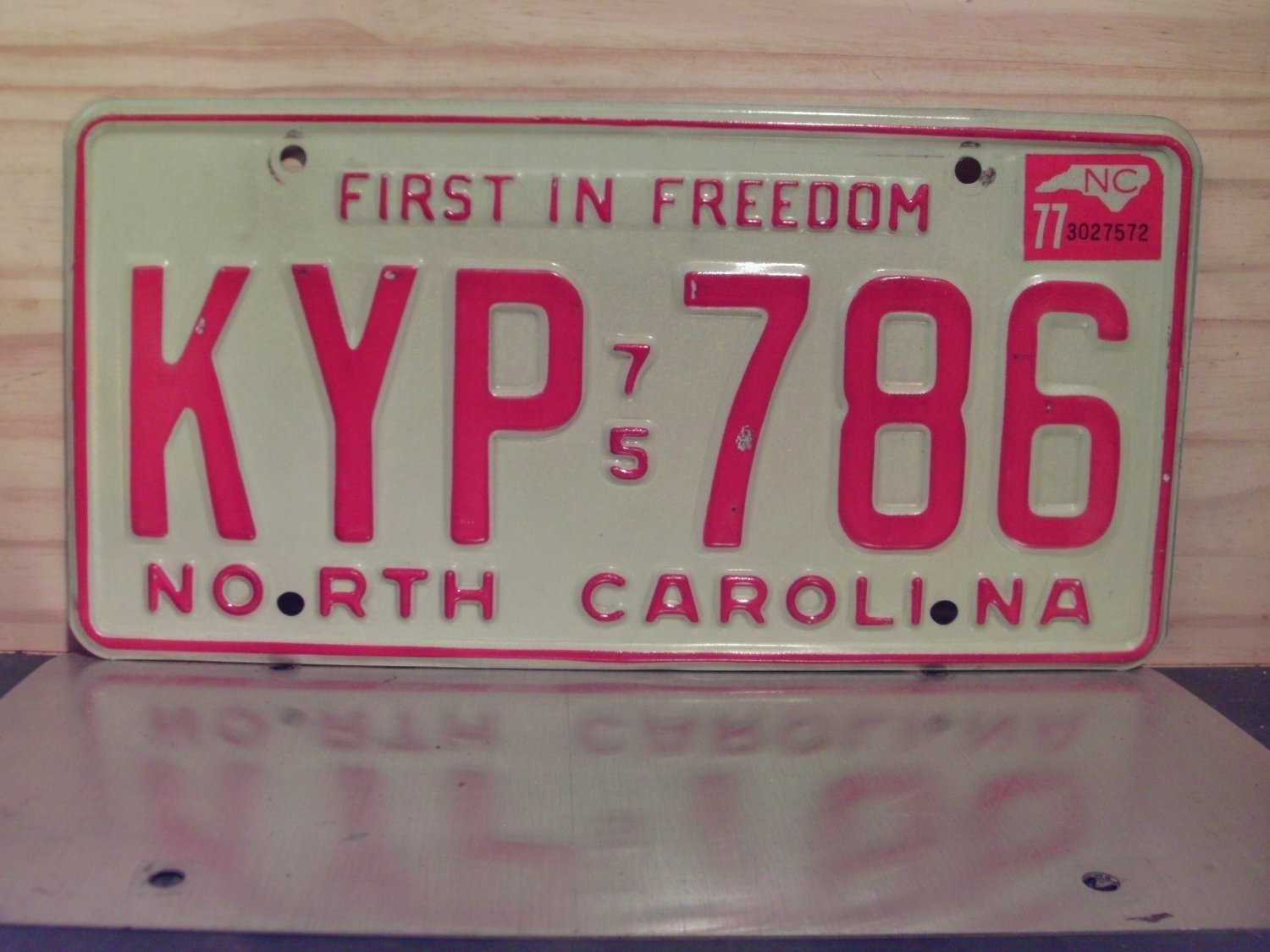 1977 North Carolina License Plate NC KYP786