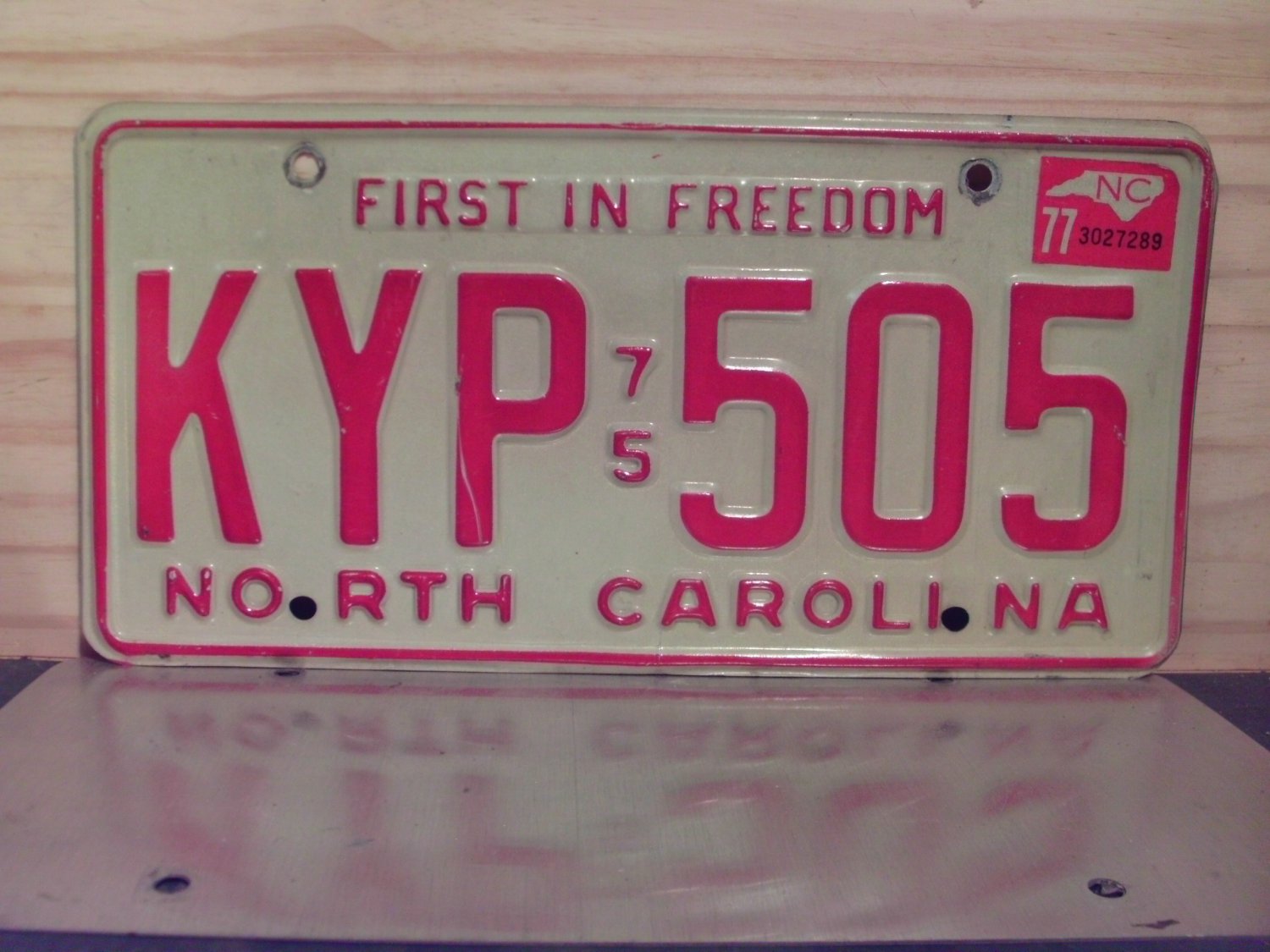 1977 North Carolina License Plate NC KYP505
