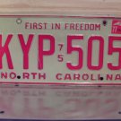 1977 North Carolina YOM Passenger License Plate NC #KYP-505 EX NCY3