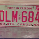 1977 North Carolina YOM Passenger License Plate NC #DLM-684 EX NC4