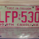 1977 North Carolina NC Passenger YOM License Plate EX LFP-530 NCA2