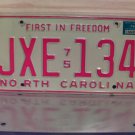 1976 North Carolina NC Passenger YOM License Plate EX JXE-134 NCY3