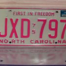 1976 North Carolina NC Passenger YOM License Plate EX JXD-797 NCA2