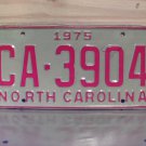 1975 North Carolina YOM License Plate Tag NC Mint CA-3904 NCY5