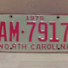 1975 North Carolina YOM License Plate Tag NC EX AM-7917 NCY5