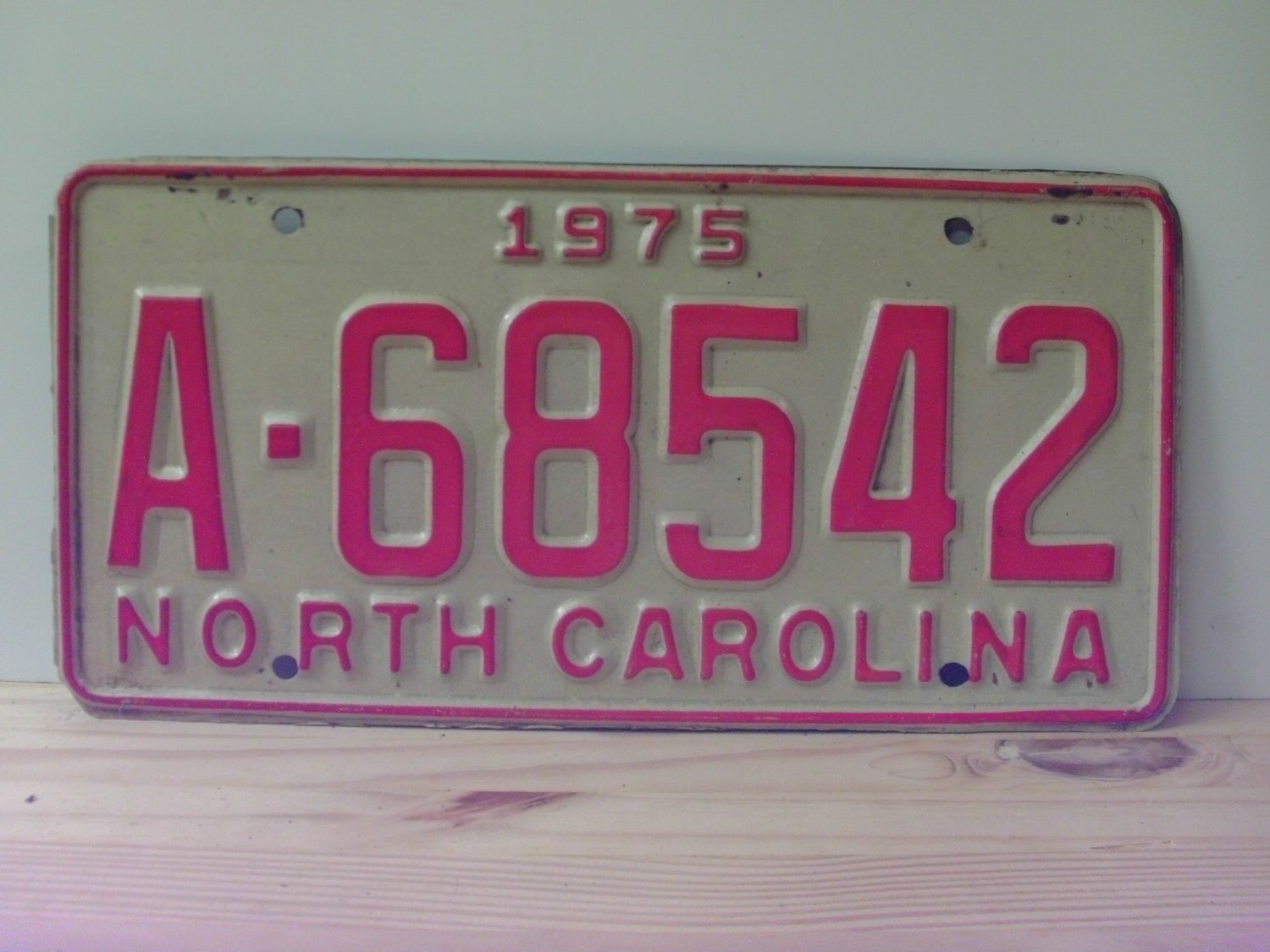 1975 North Carolina NC Trailer License Plate Tag A-68542