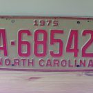 1975 North Carolina NC YOM Trailer License Plate Tag A-68542 VG NCY6