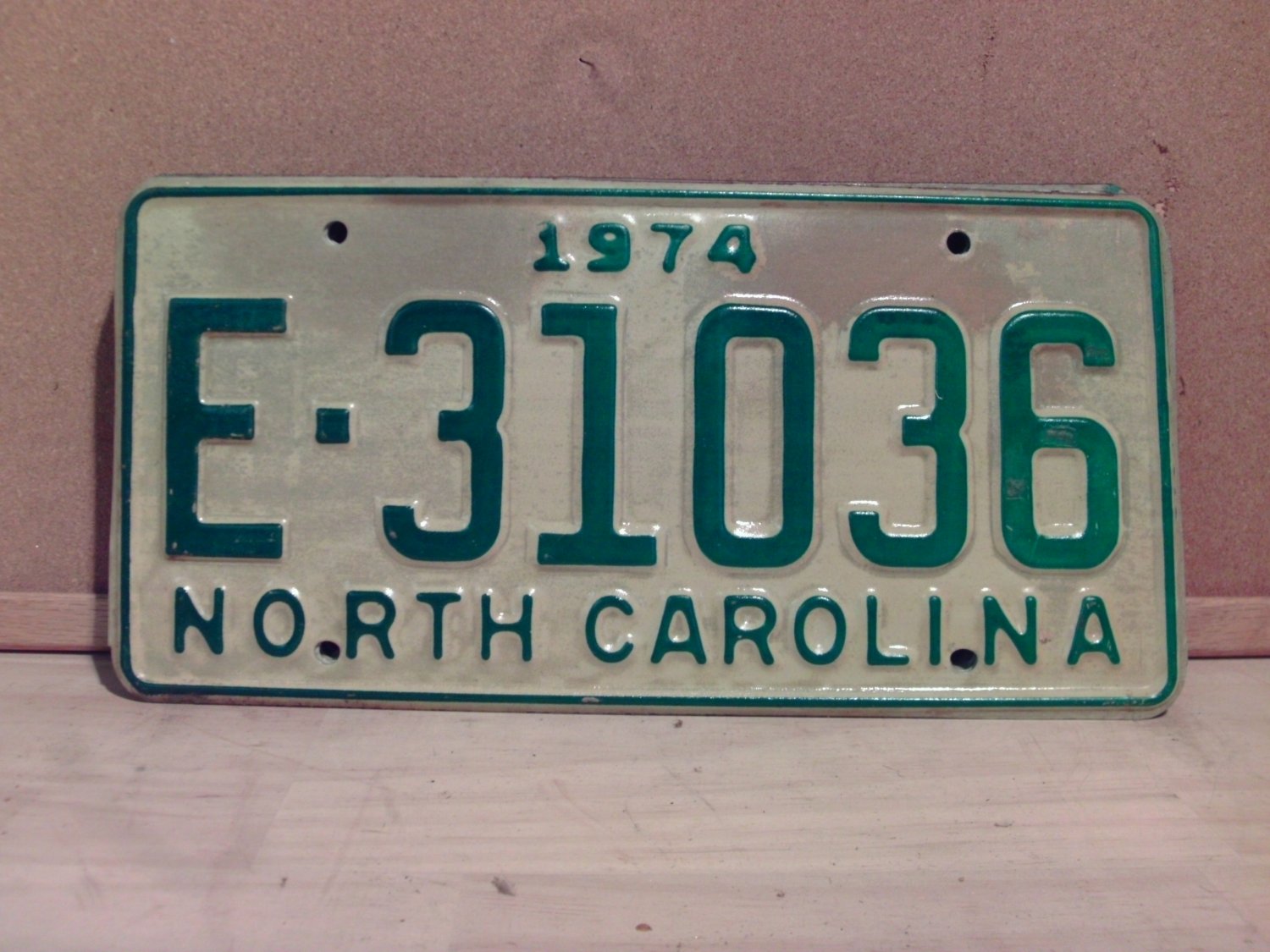 1974 North Carolina Trailer License Plate NC E31036 VG Unissued