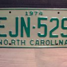 1974 North Carolina EX YOM Passenger License Plate NC EJN-529 NCY2
