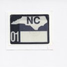 2001 North Carolina NC NOS License Plate Validation Sticker