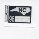 1996 North Carolina NC NOS License Plate Validation Sticker