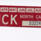 1991 North Carolina NC NOS Farm Truck License Plate Validation Sticker