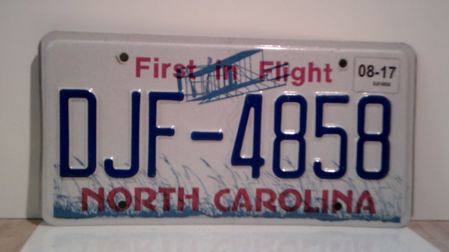 2017 North Carolina License Plate NC DJF4858