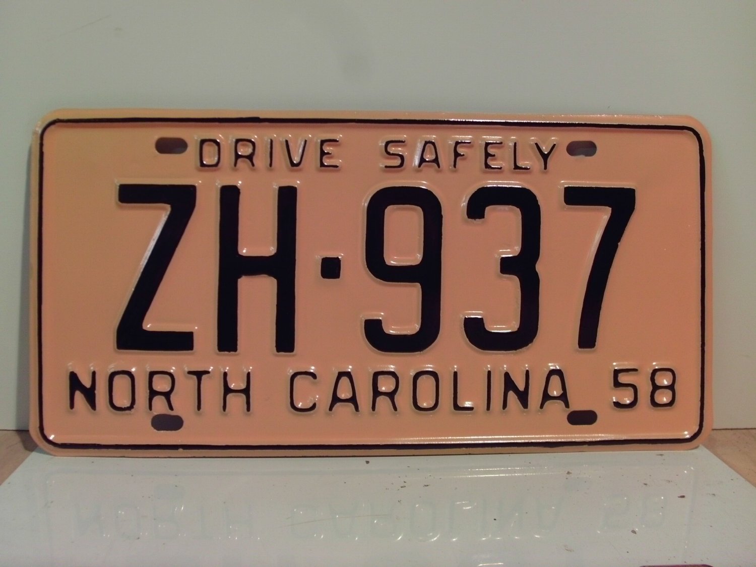 1958 North Carolina Rat Rod License Plate Tag NC #ZH-937 YOM