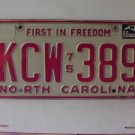 1980 North Carolina NC YOM Passenger License Plate KCW-389 VG NCY3
