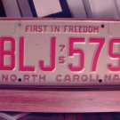 1975 North Carolina NC YOM Passenger License Plate BLJ-579 VG NC2