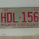 1973 North Carolina YOM License Plate Tag NC #HDL-156 Mint! NCY2