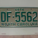 1974 North Carolina YOM Truck License Plate Tag NC #DF-5562 Mint! NCY5