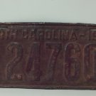 1930 North Carolina NC Truck License Plate T-24760N No Dash