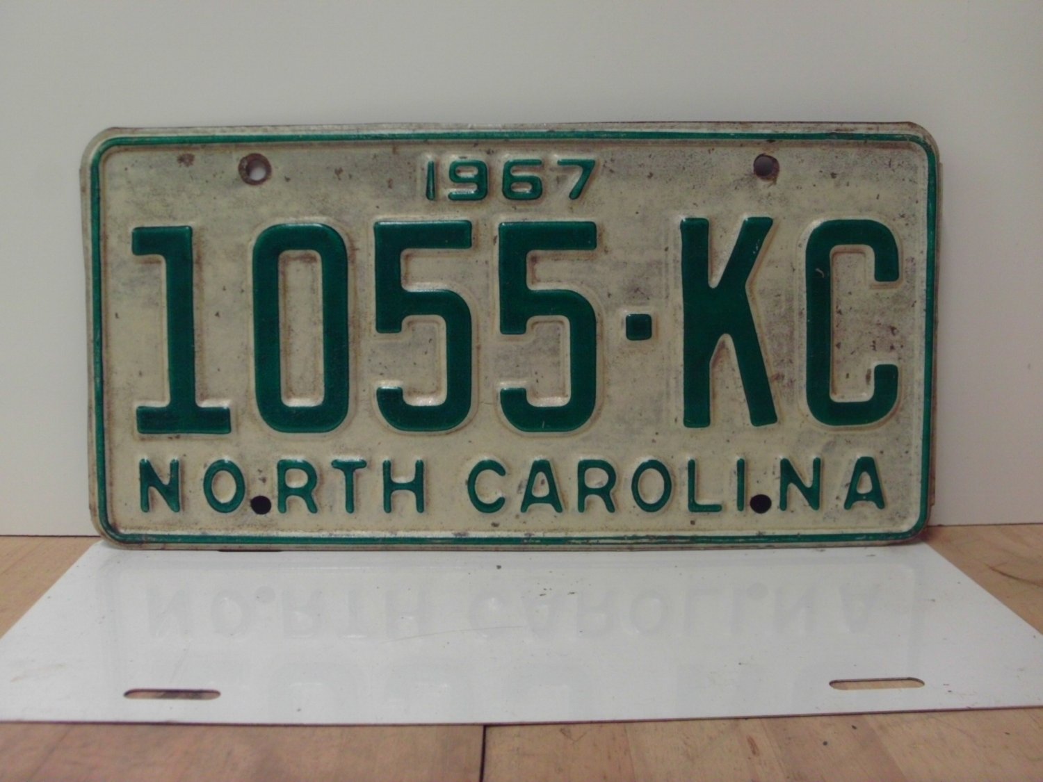1967 North Carolina NC Trailer YOM License Plate 1055-KC VG NCY6