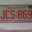 1976 North Carolina NC Passenger YOM License Plate JCS-869 VG NCY3