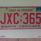 1976 North Carolina NC Passenger YOM License Plate JXC-365 VG NCY3