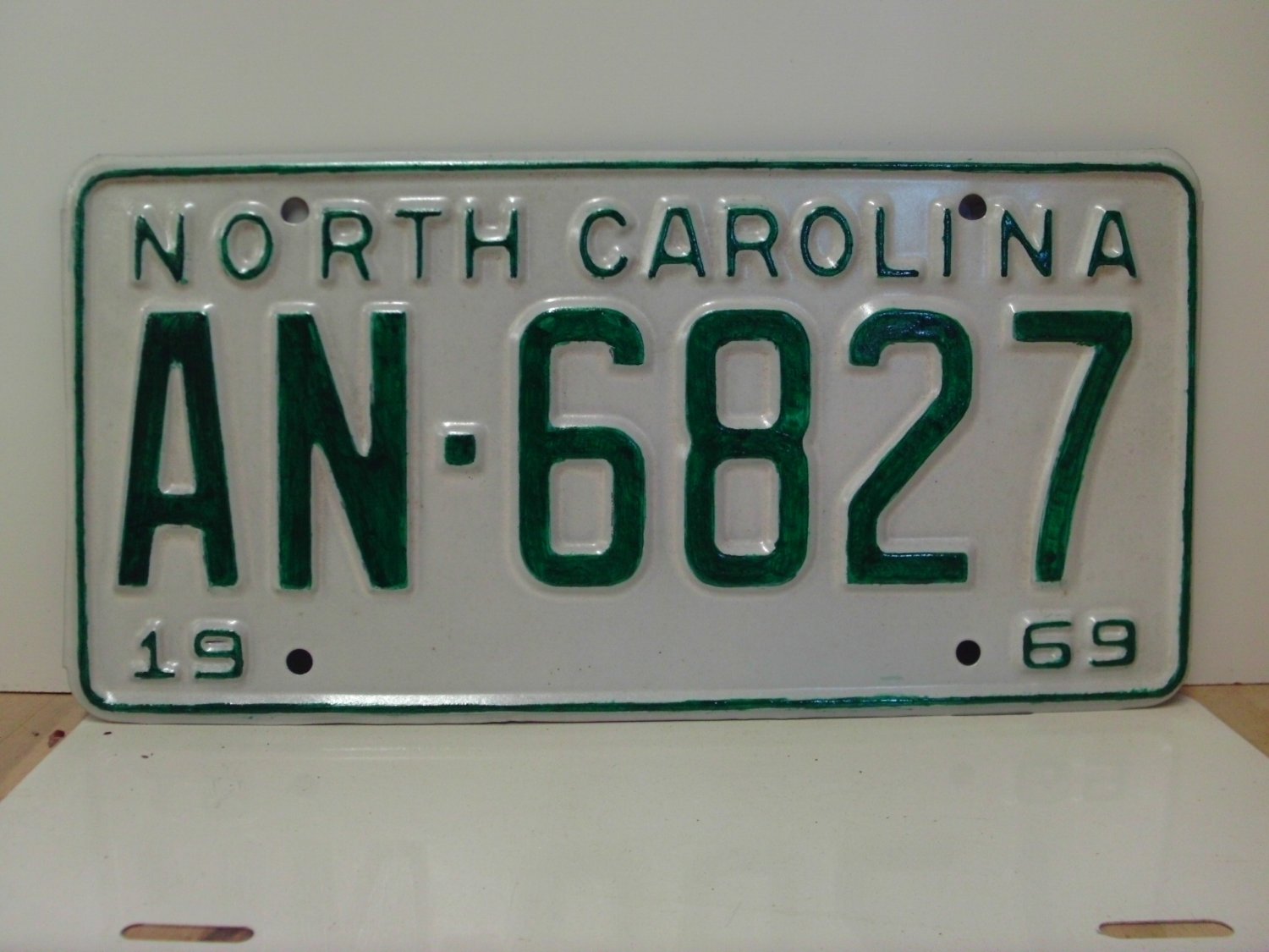 1969 North Carolina Rat Rod License Plate Tag NC #AN-6827 YOM